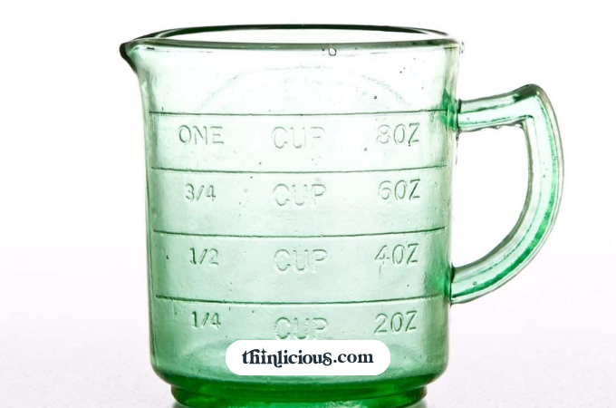 Dark Green Glass Measuring Cup, Unmarked 1 Cup Measure 