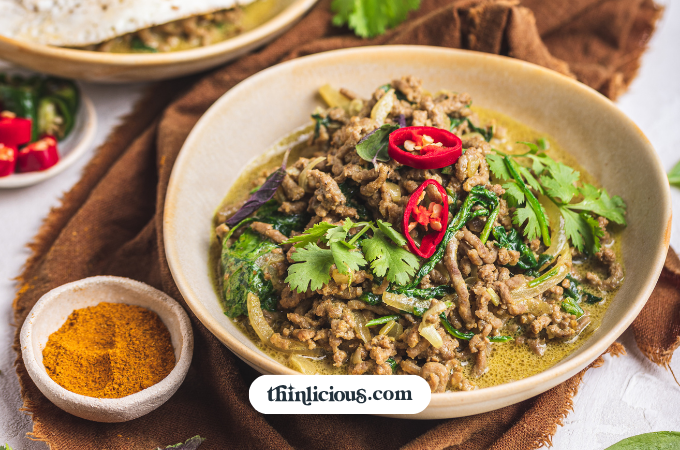 Quick Keto Curry Beef Bowl (Ground Beef Curry) - Thinlicious