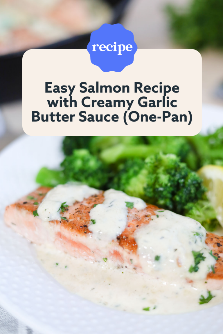 Easy Keto Salmon Recipe with Creamy Garlic Butter Sauce (OnePan